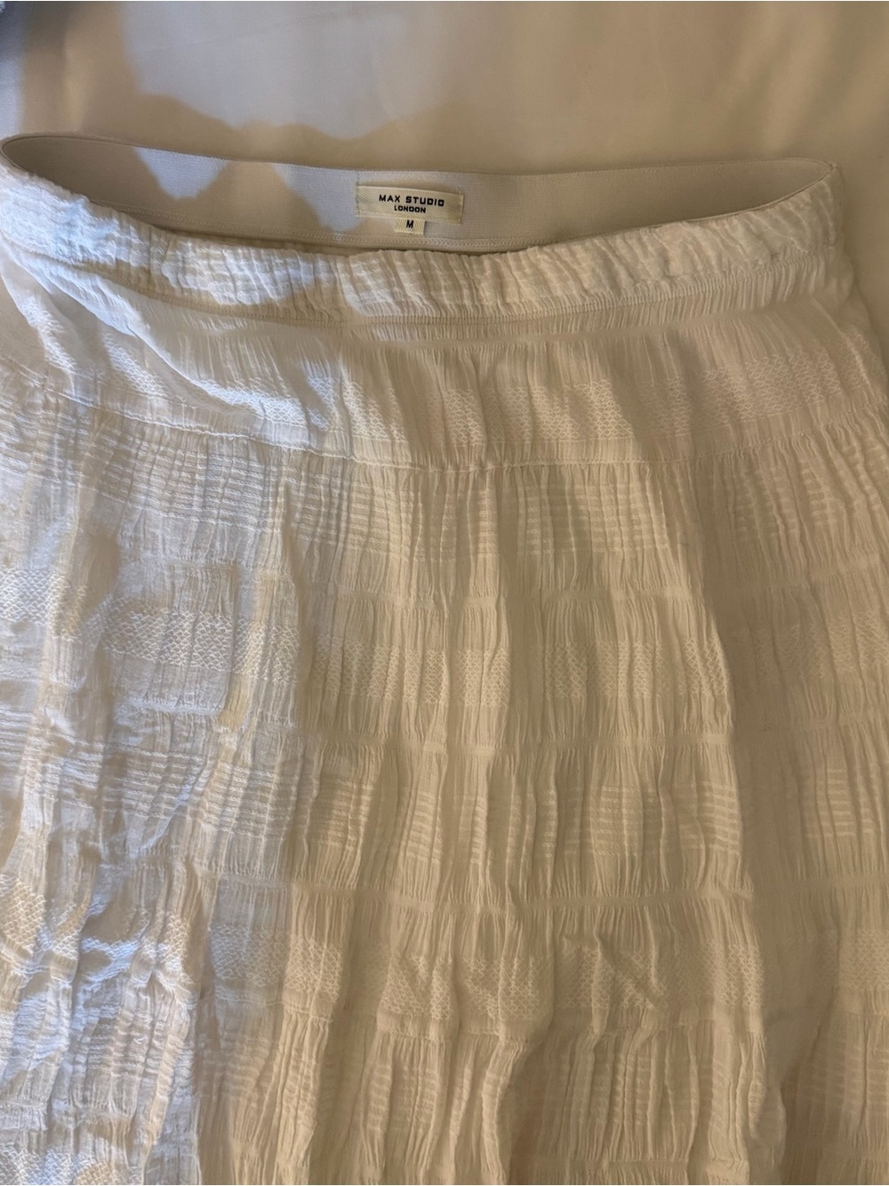 Max Studio London White Midi Skirt